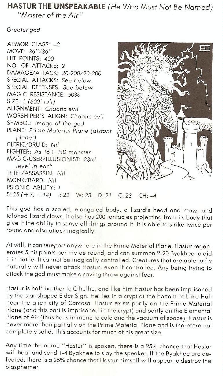 Copyright tsr cthulhu deities and demigods dungeons and dragons
